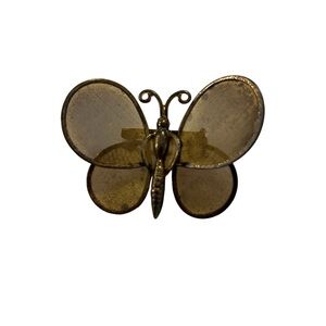 60s Gold Mesh Trembler Butterfly Brooch